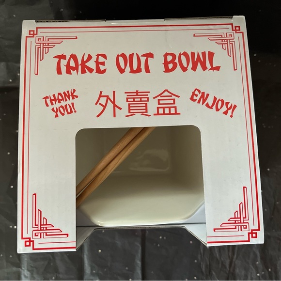 MAD Engine Chinese Take Out Replica Ceramic Bowl  W/Chopsticks New in Box - Picture 2 of 2